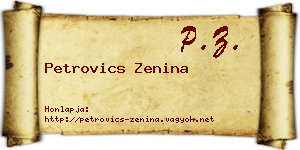 Petrovics Zenina névjegykártya